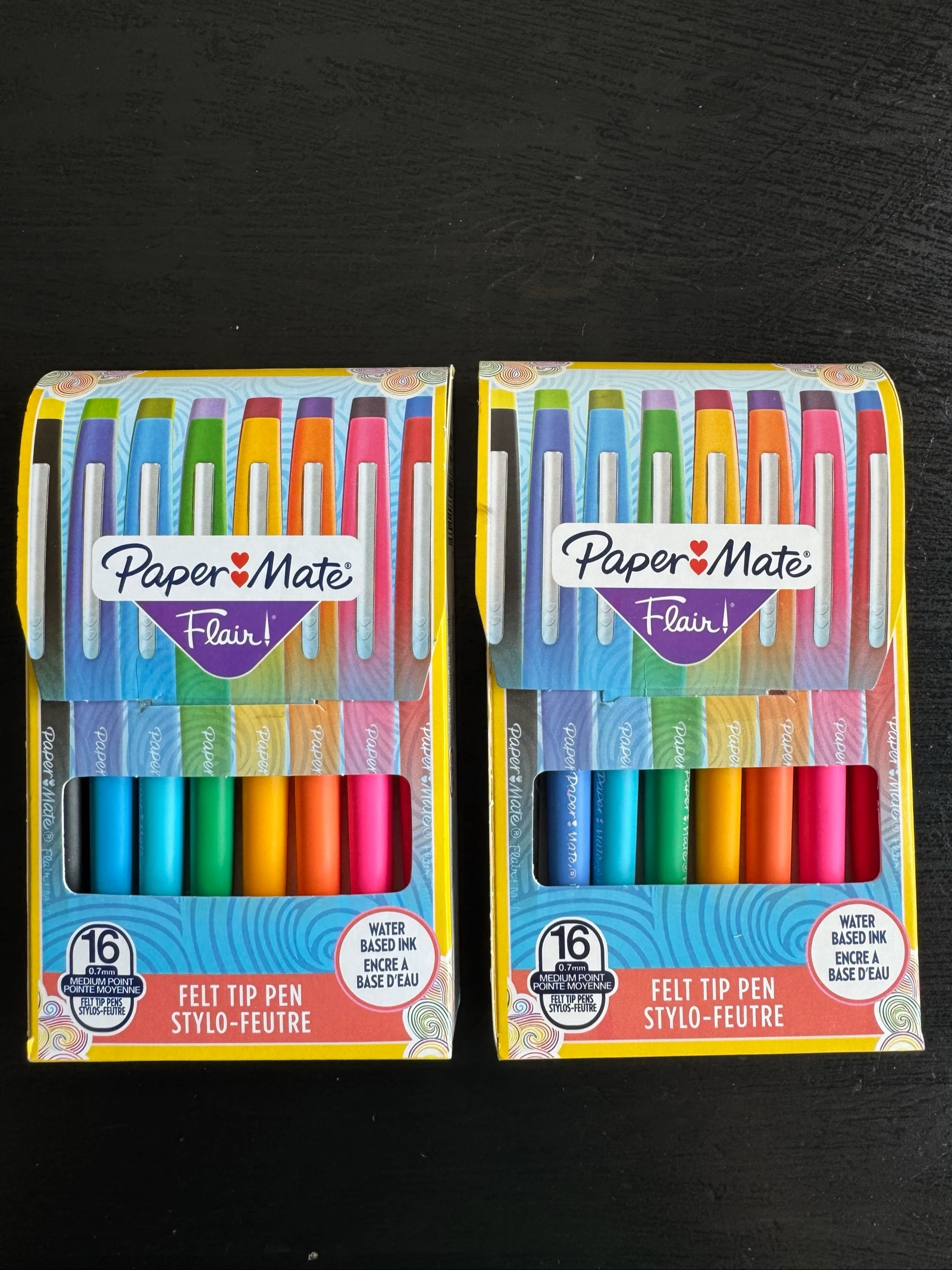2 boîtes feutres d’écriture flair original paper mate